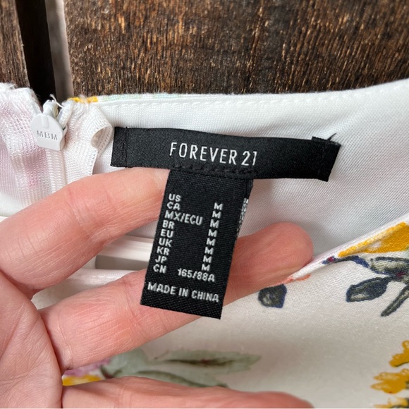 Forever 21 Linen Blend Floral Sleeveless Midi Dress Sz M - Picture 3 of 14